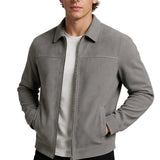 Herrenjacke aus Mikrowildleder – Grau