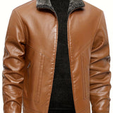 Elegante Herren-Lederjacke mit Fleecefutter