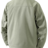 Leichte Herrenjacke aus Twill – Erbsengrün