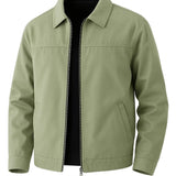 Leichte Herrenjacke aus Twill – Erbsengrün
