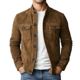Herren-Wildlederjacke mit Knöpfen