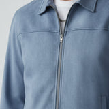 Herrenjacke aus Mikrowildleder – Hellblau