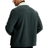 Herren-Samtjacke mit Sherpakragen – Graphit