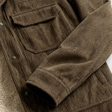 Herren-Velourjacke mit Sherpakragen – Kaffeebraun