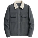 Herren-Samtjacke mit Sherpakragen – Graphit