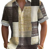 Elegantes Herrenhemd im Patchwork-Look