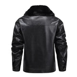 Herren-Lederjacke mit Fleecefutter