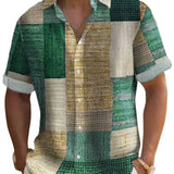 Elegantes Herrenhemd im Patchwork-Look