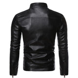 Herren-Lederjacke mit Stehkragen
