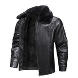 Herren-Lederjacke mit Fleecefutter