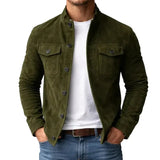 Herren-Wildlederjacke mit Knöpfen