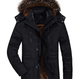 Herren-Winterjacke aus Baumwolle mit Kapuze