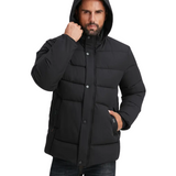 Gefütterte Herren-Winterjacke – Schwarz