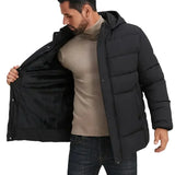 Gefütterte Herren-Winterjacke – Schwarz