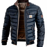 Herren-Steppjacke im Retro-Look mit Kontrasteinsätzen