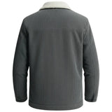 Herren-Samtjacke mit Sherpakragen – Graphit