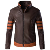 Herren-Lederjacke mit Streifen