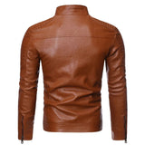 Herren-Lederjacke mit Stehkragen