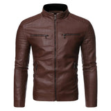 Herren-Lederjacke mit Stehkragen