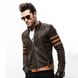 Herren-Lederjacke mit Streifen