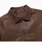 Herren-Bikerjacke aus Leder im Vintage-Stil
