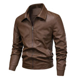 Elegante winddichte Herren-Lederjacke
