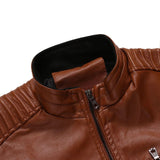 Herren-Lederjacke mit Stehkragen