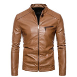 Herren-Lederjacke mit Fellkragen