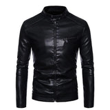 Herren-Lederjacke mit Fellkragen