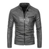 Herren-Lederjacke mit Fellkragen
