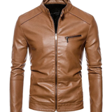 Herren-Lederjacke mit Fellkragen