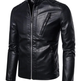 Elegante Herren-Lederjacke mit Stehkragen