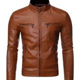 Herren-Lederjacke mit Stehkragen