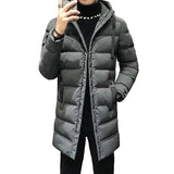 Lange Herren-Winterjacke in Slim Fit
